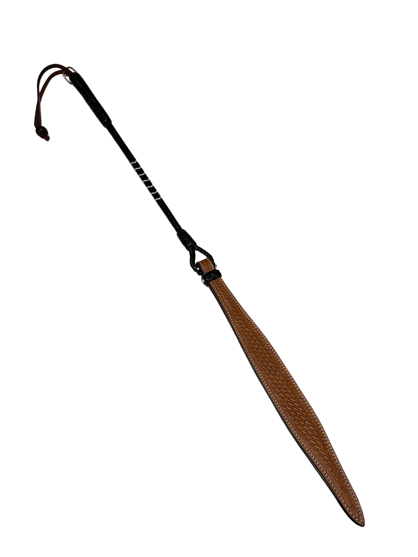 Black Leather Quirt with Accents
