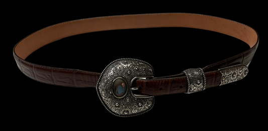 Dave Murray 3/4" Sterling Buckle Set w/Alligator Belt