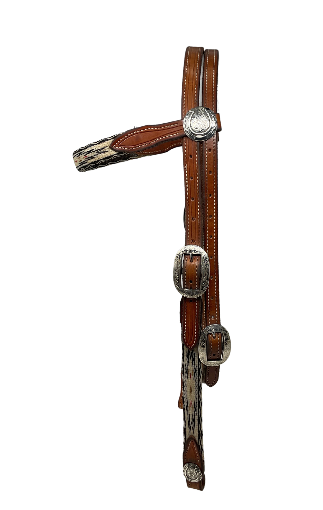 Silver Mounted Hitched Browband Headstall