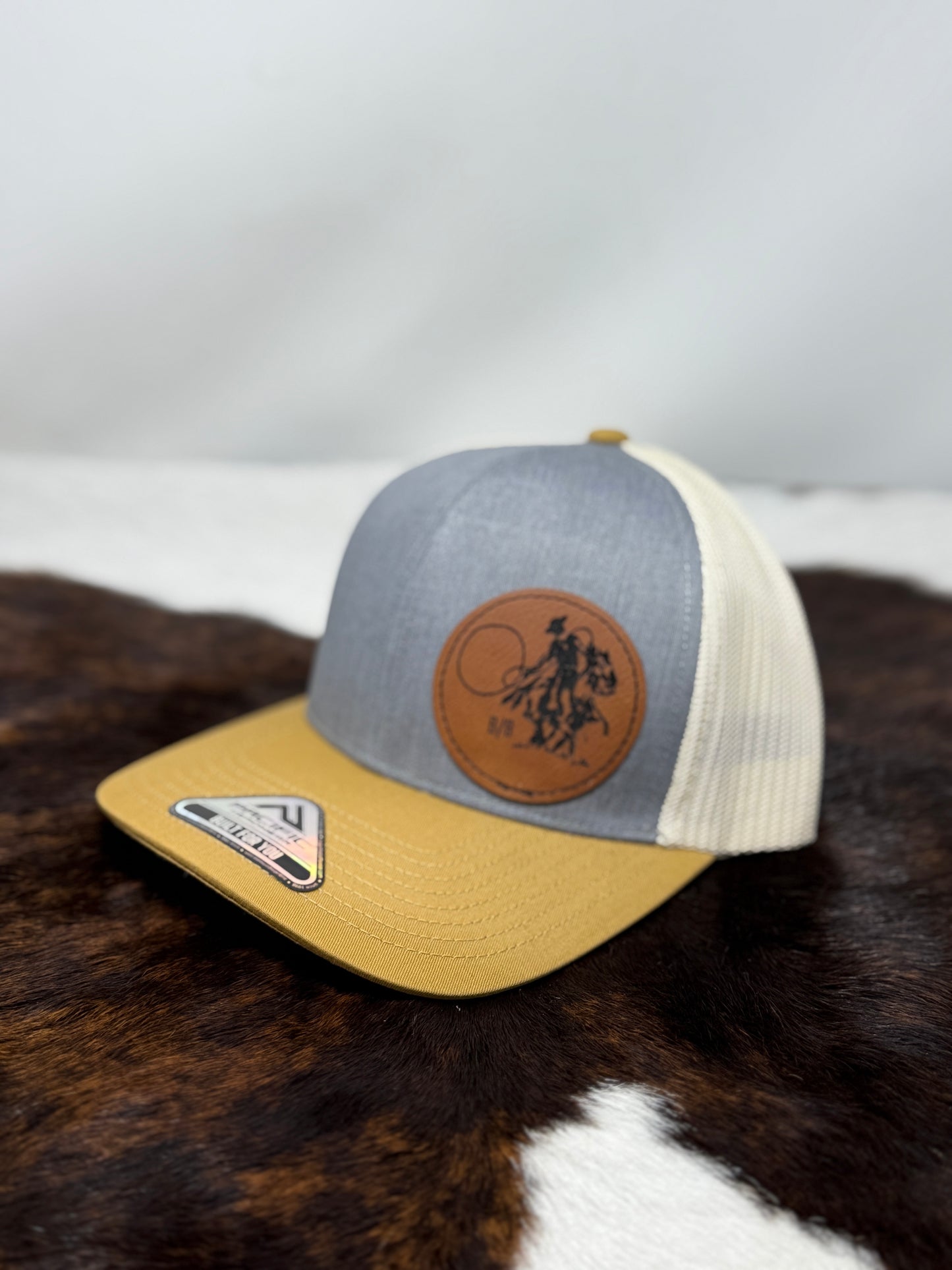Leather Patch Buckaroo Cap