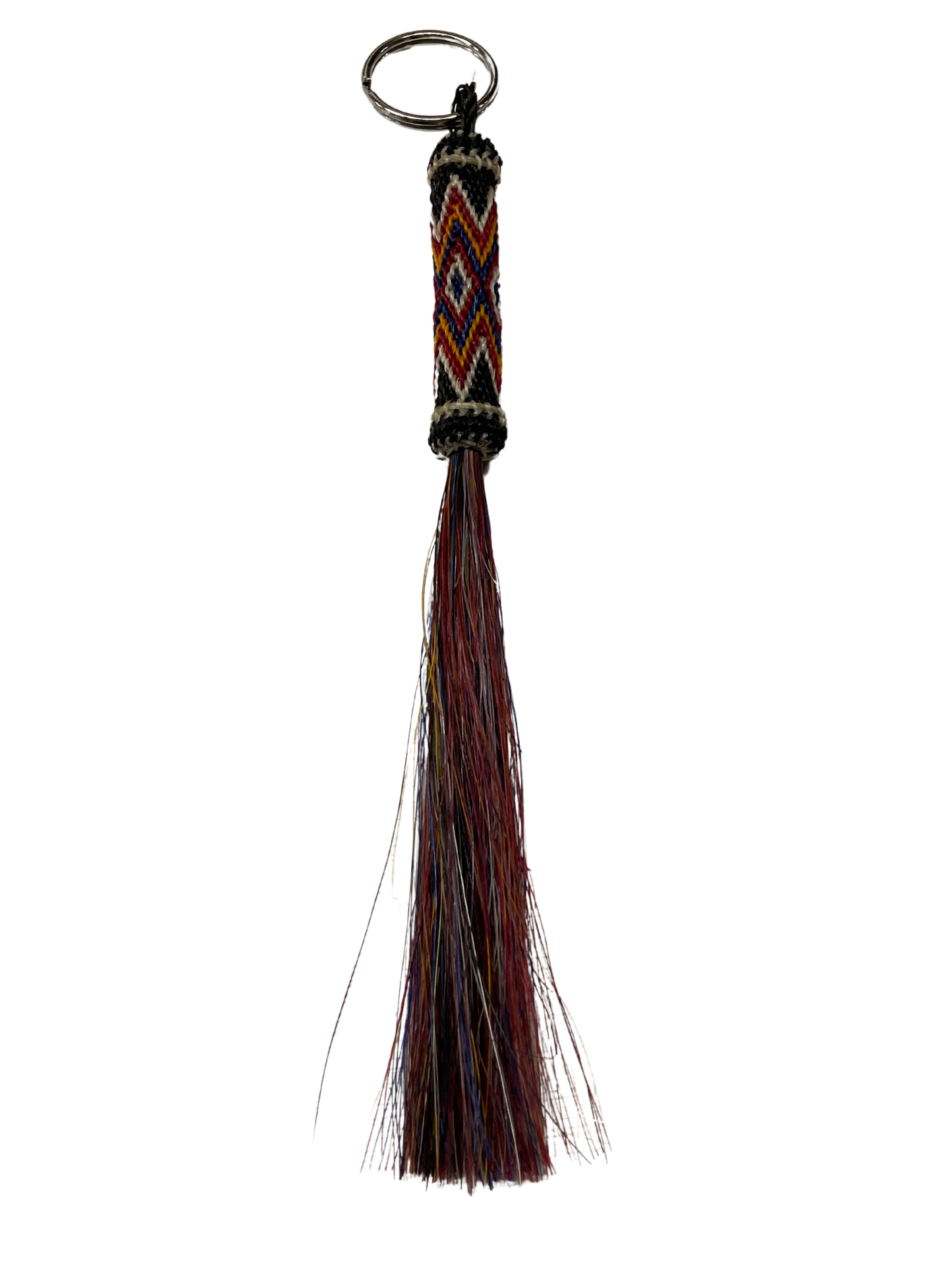 Hitched Horsehair Tube w/Tassel Keychain