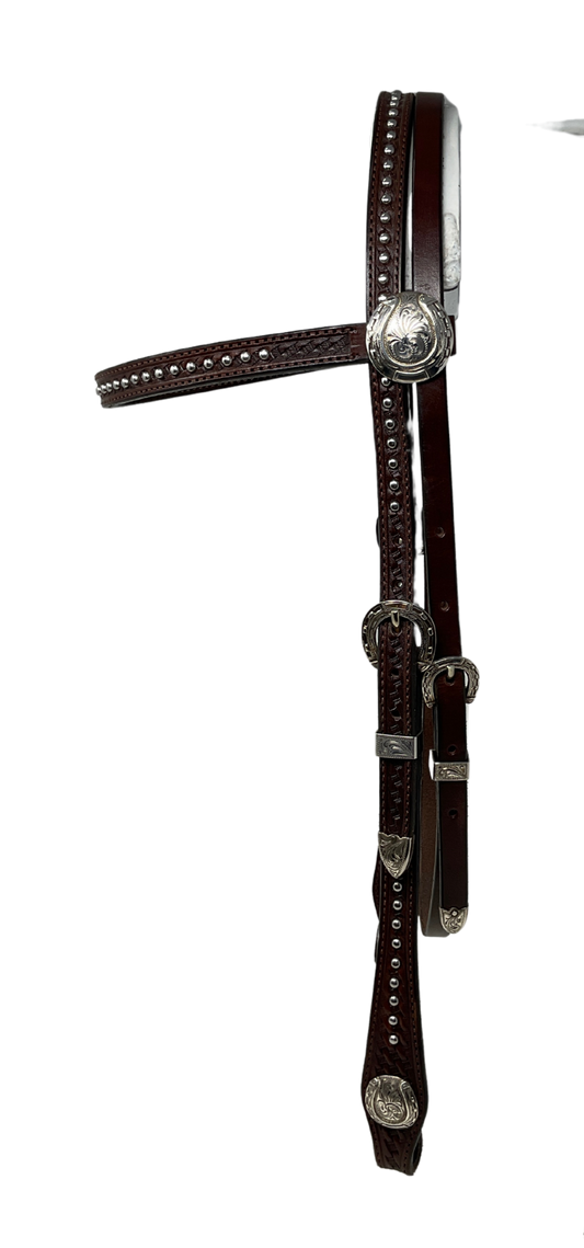 Browband Crazy Basket Horseshoe Buckles, Conchos and Dots