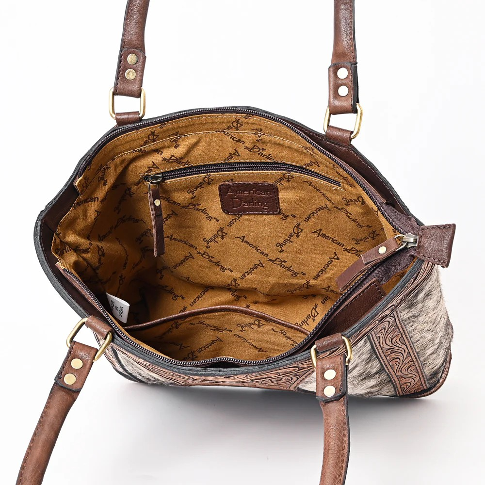 Purse-Cowhide Floral leather