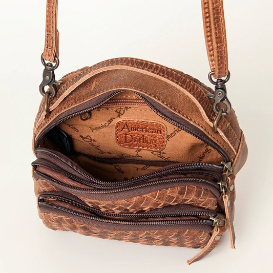 Woven Leather Crossbody Purse