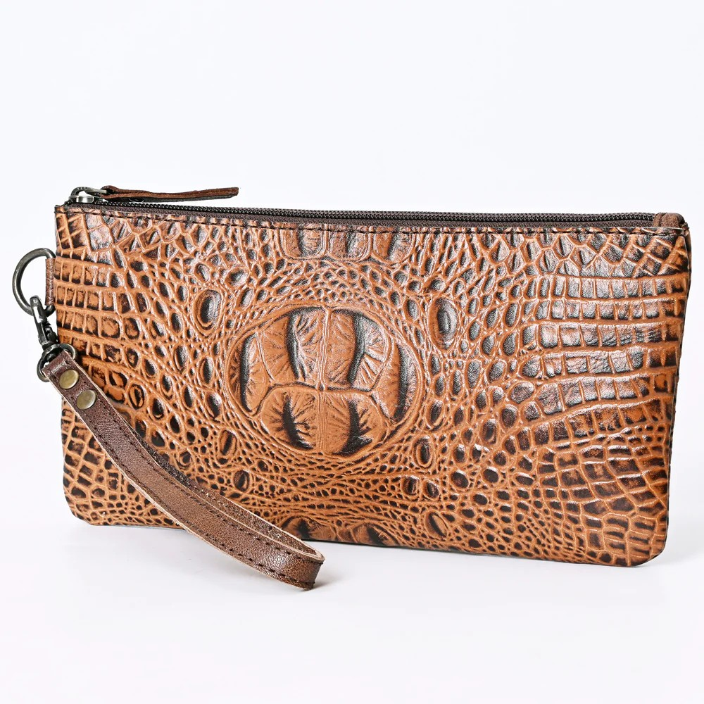 Genuine Leather Wristlet Purse