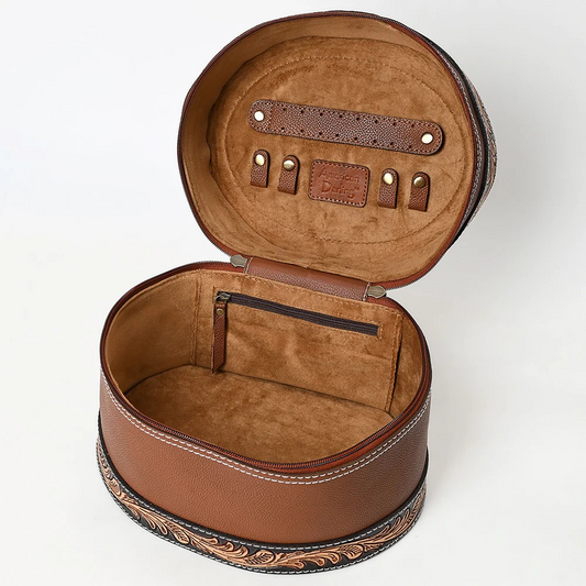 Leather Tooled Jewelry Case