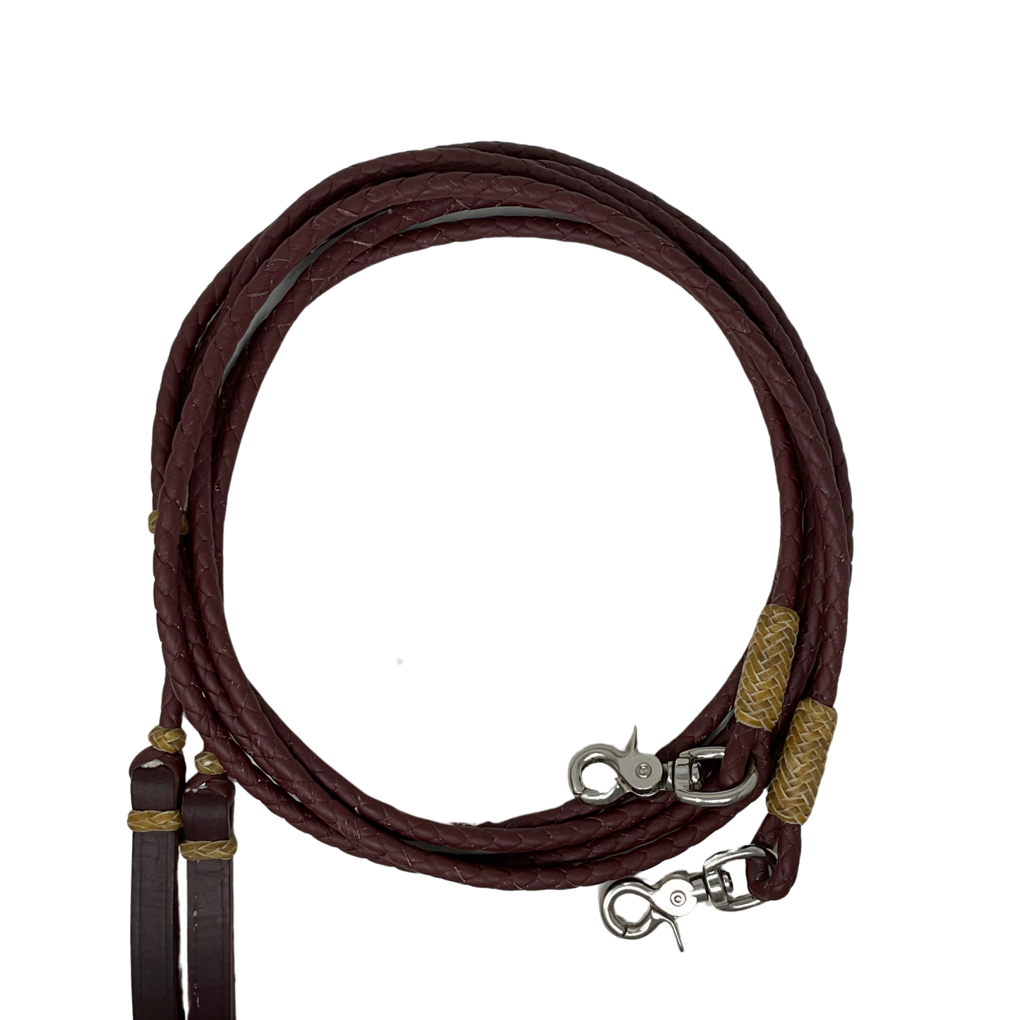 4 Plait Braided Leather Split Reins