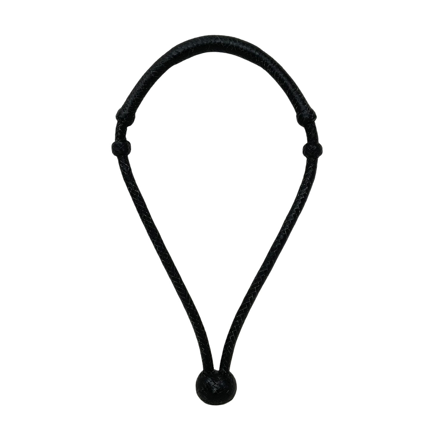 12 Plait 1/4" Black Leather Bosalita