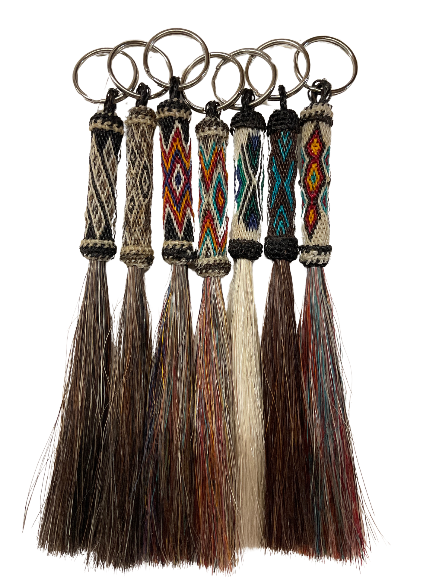 Hitched Horsehair Tube w/Tassel Keychain