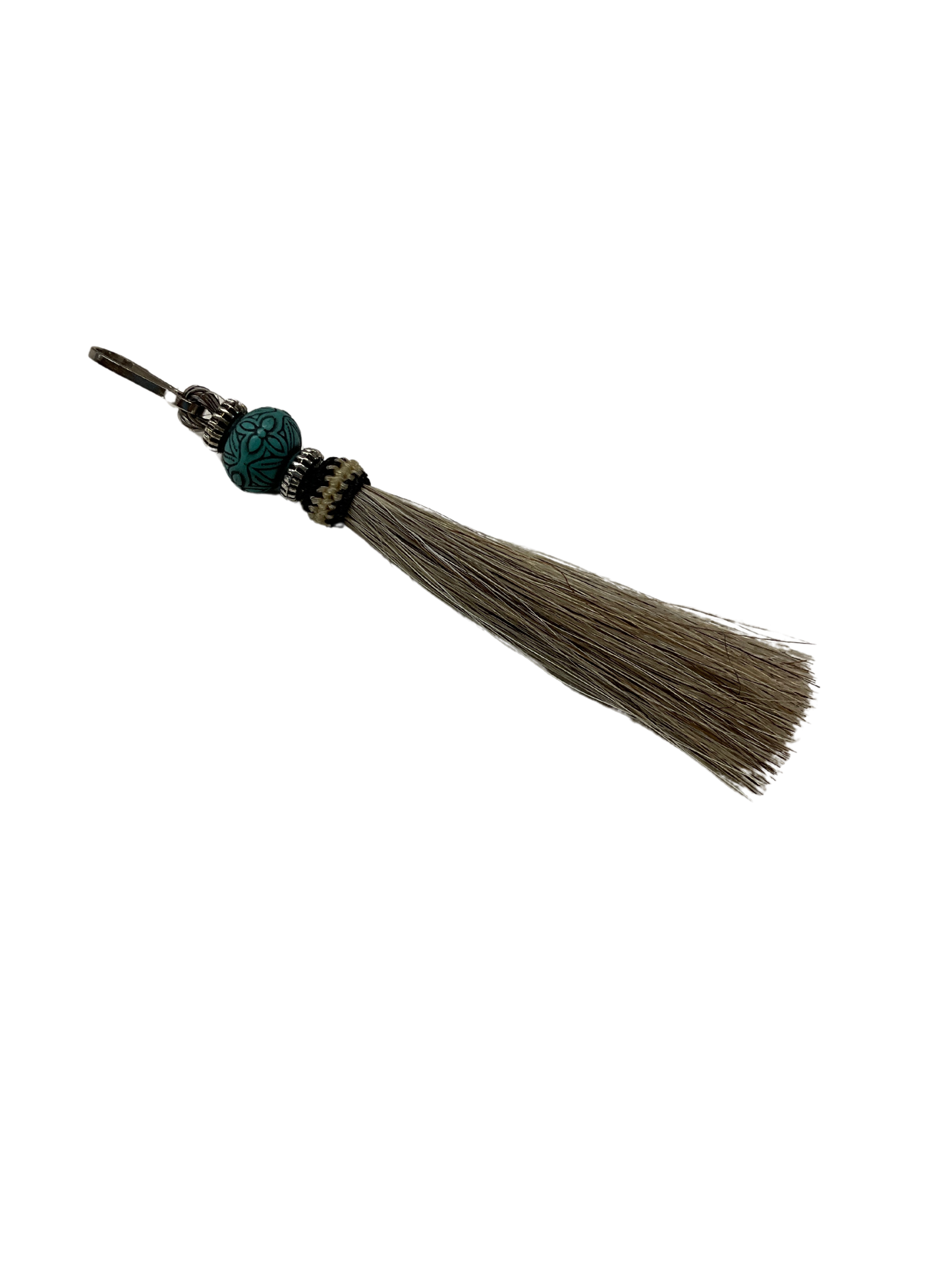 Horse Hair Tassel w/Beads Zipper Pull