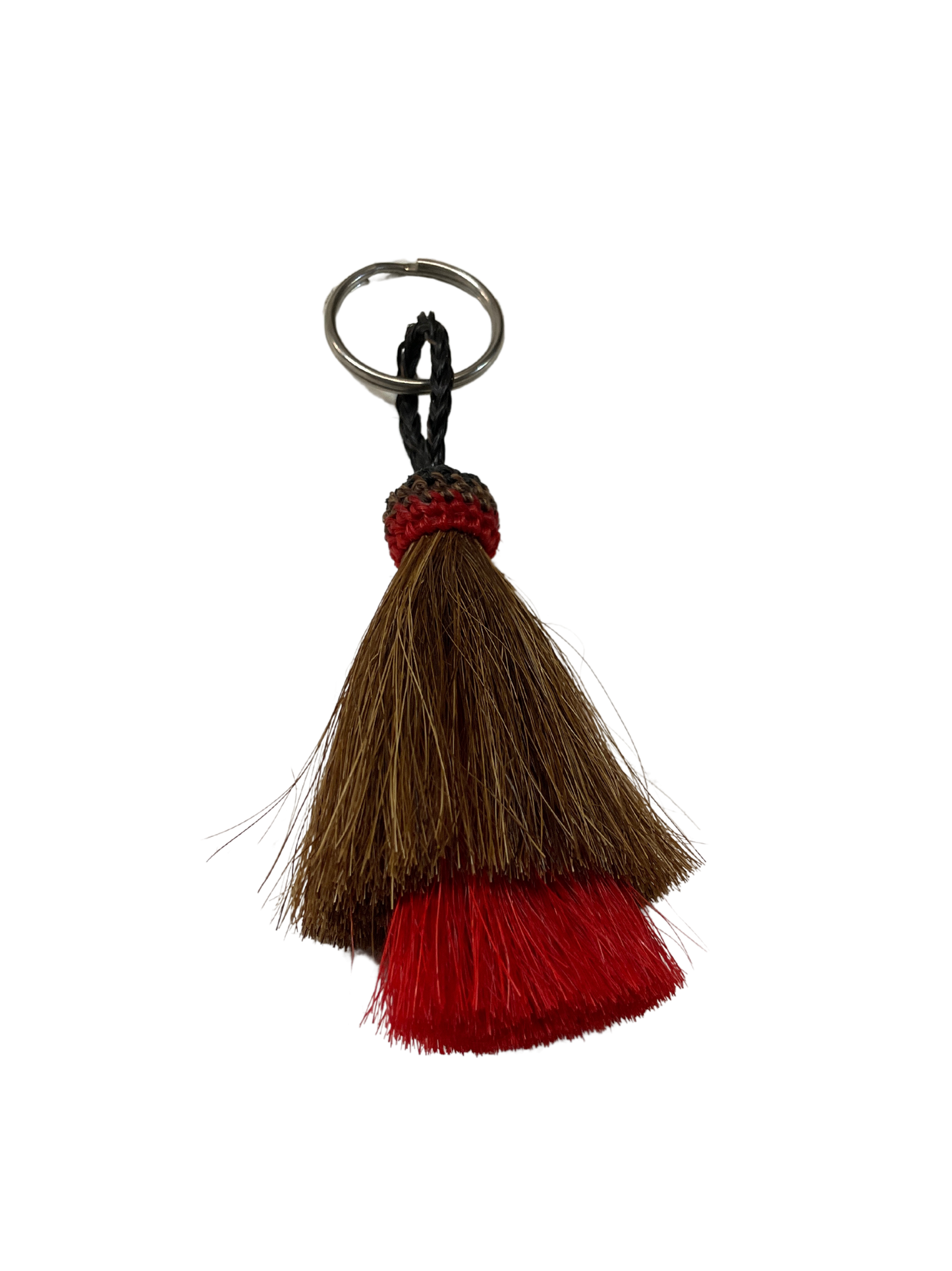 Single Tassel Double Tier Horsehair Keychain