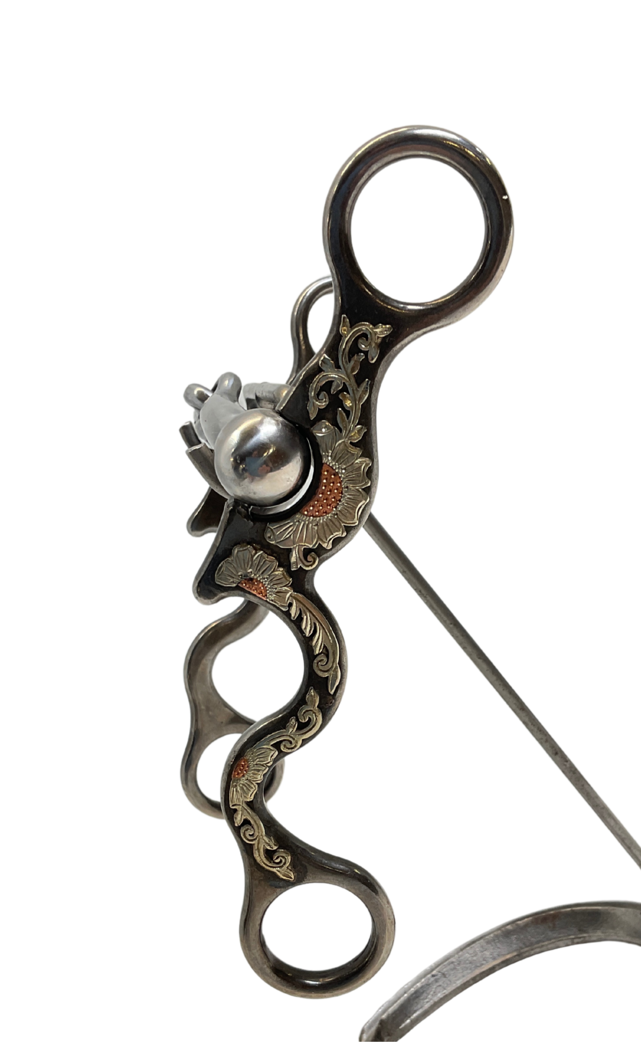 234QC - Snaffle w/Floral & Copper Trim