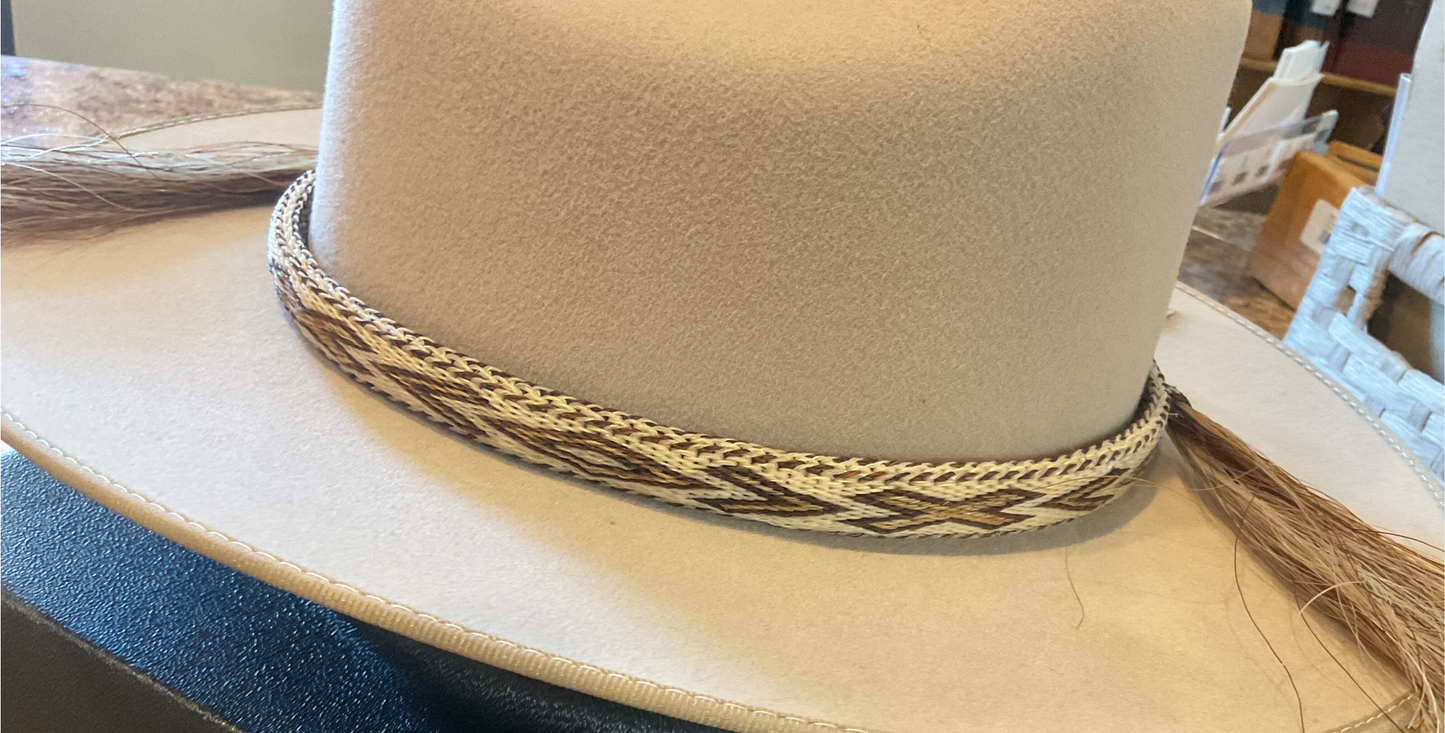 Hitched Horsehair Hat Band w/Double Tassels