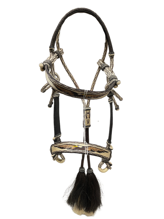Hitched Horsehair Headstall- Eagle w/Roping Reins