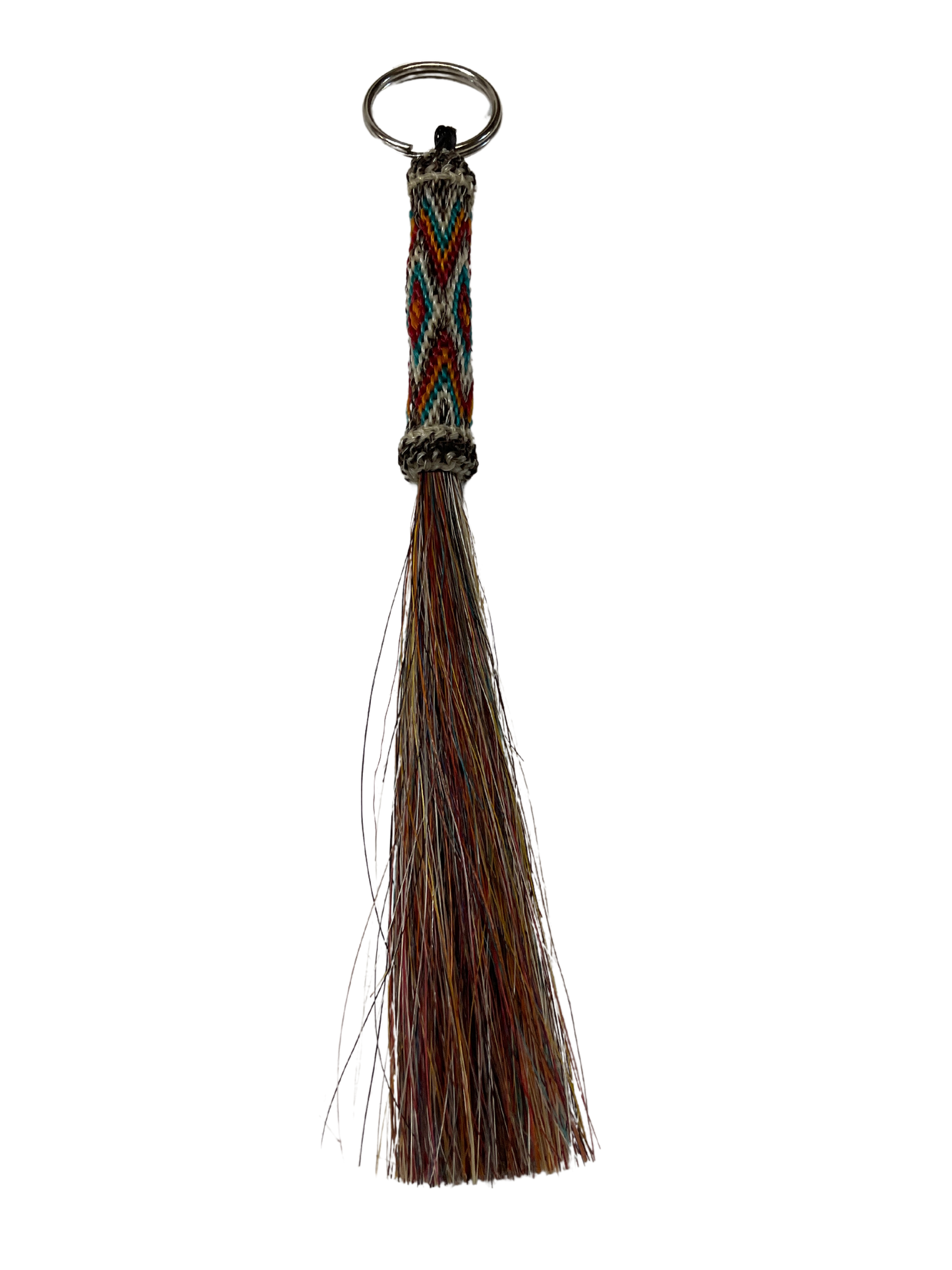 Hitched Horsehair Tube w/Tassel Keychain