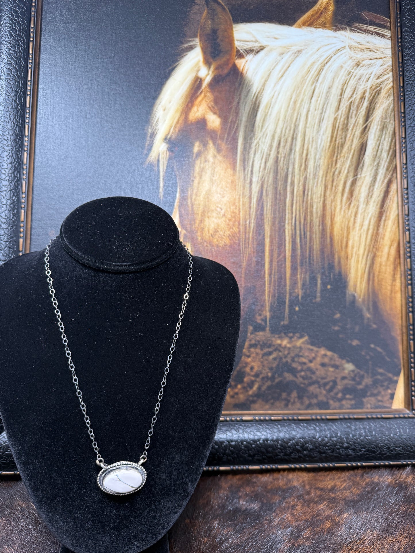 White Buffalo Bar Necklace