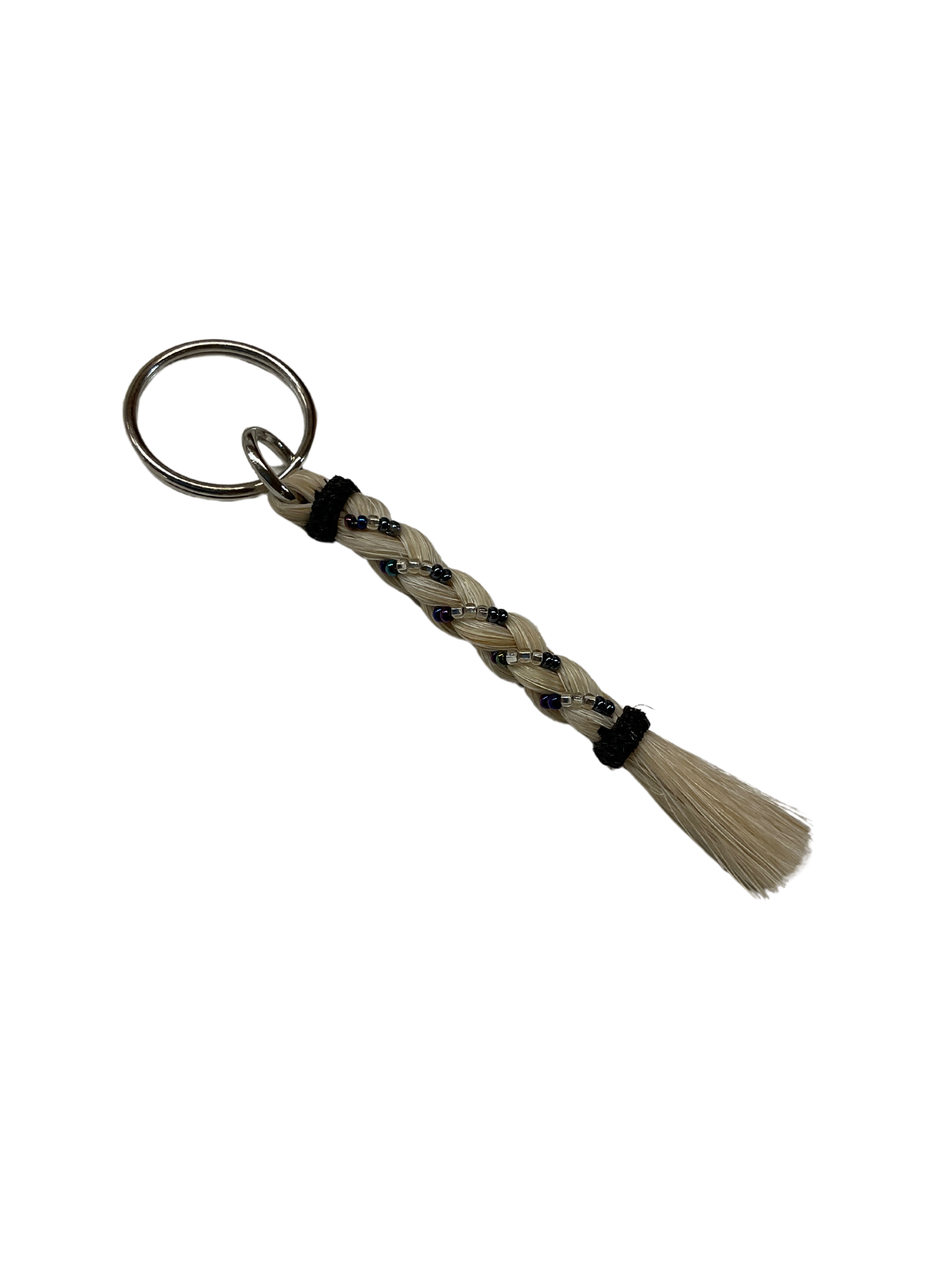 Braided Horse Hair w/Beads Keychain