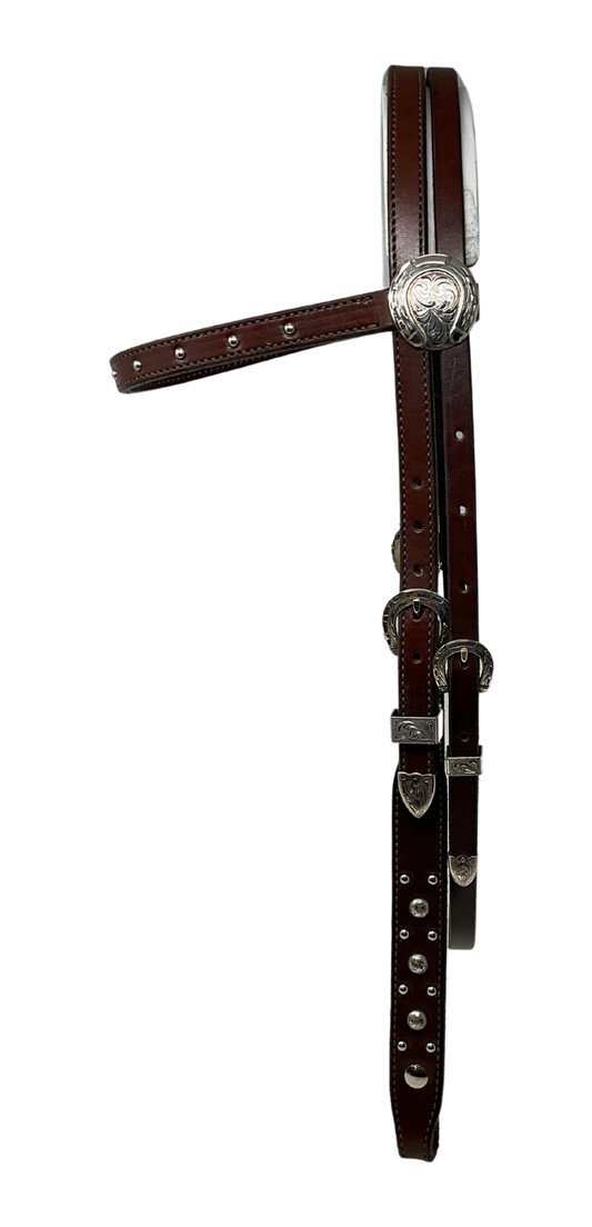 Browband Horseshoe Buckles, Conchos and Dots