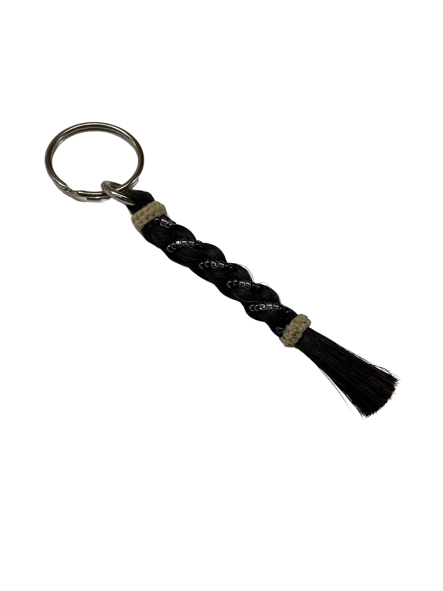 Braided Horse Hair w/Beads Keychain