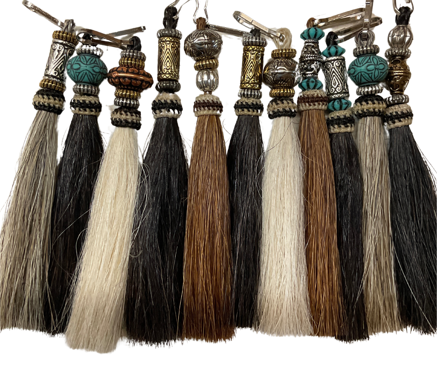 Horse Hair Tassel w/Beads Zipper Pull