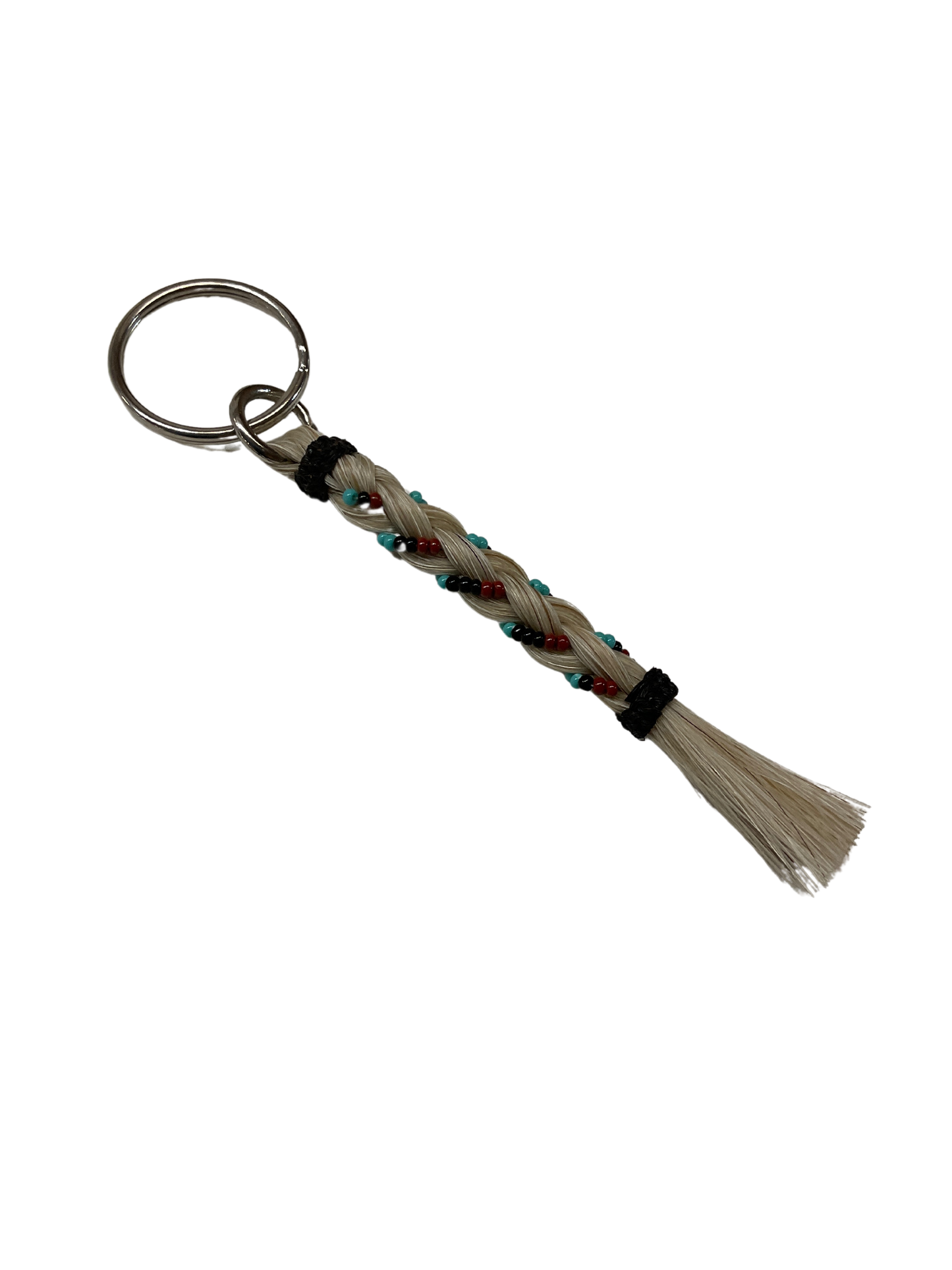 Braided Horse Hair w/Beads Keychain