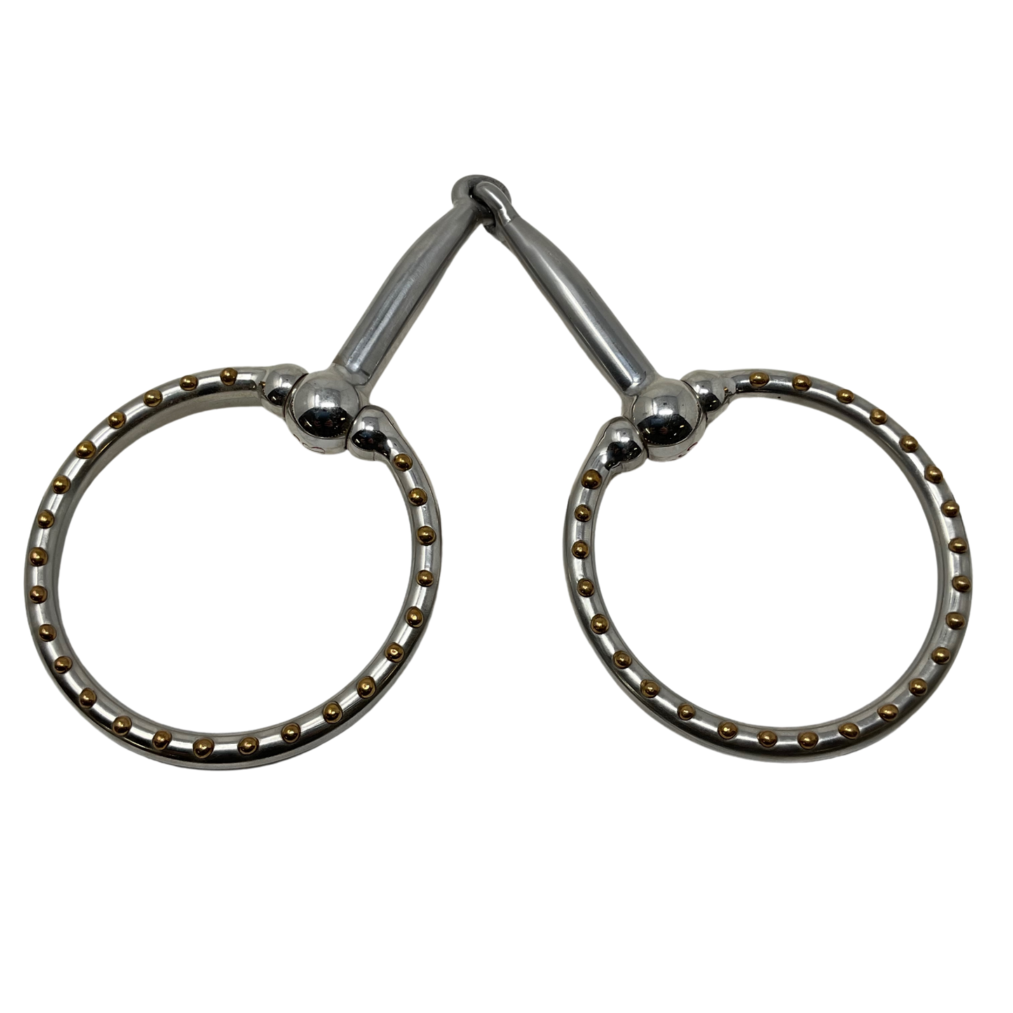 Ballhinge Ring Snaffle w/Brass Dots