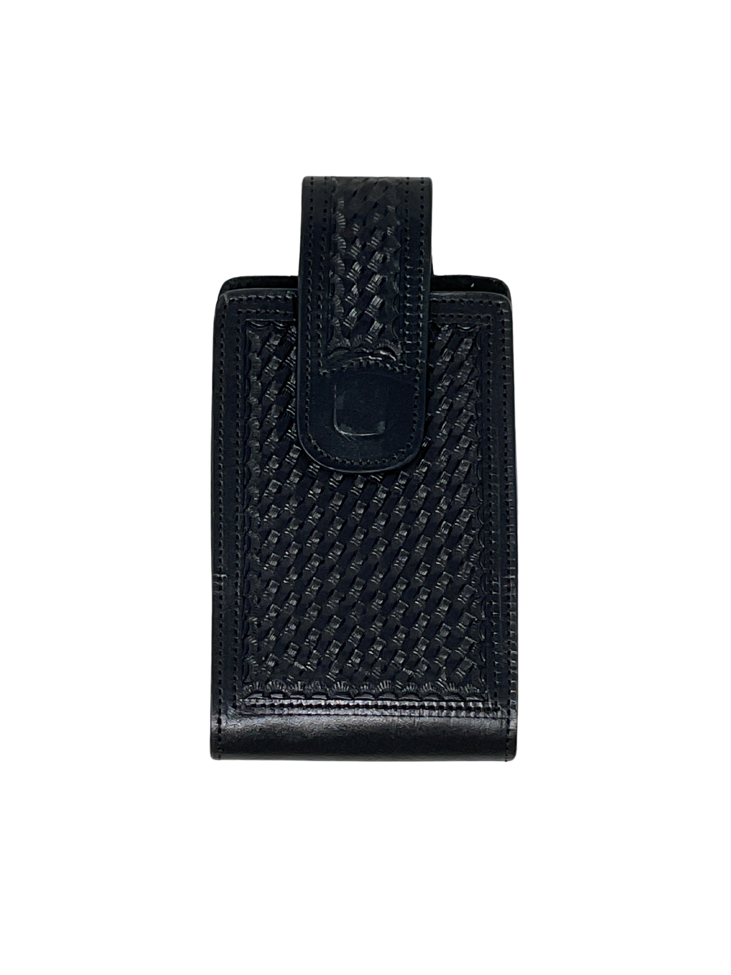 Black Basket Stamped Phone Holder w/Magnetic Clasp