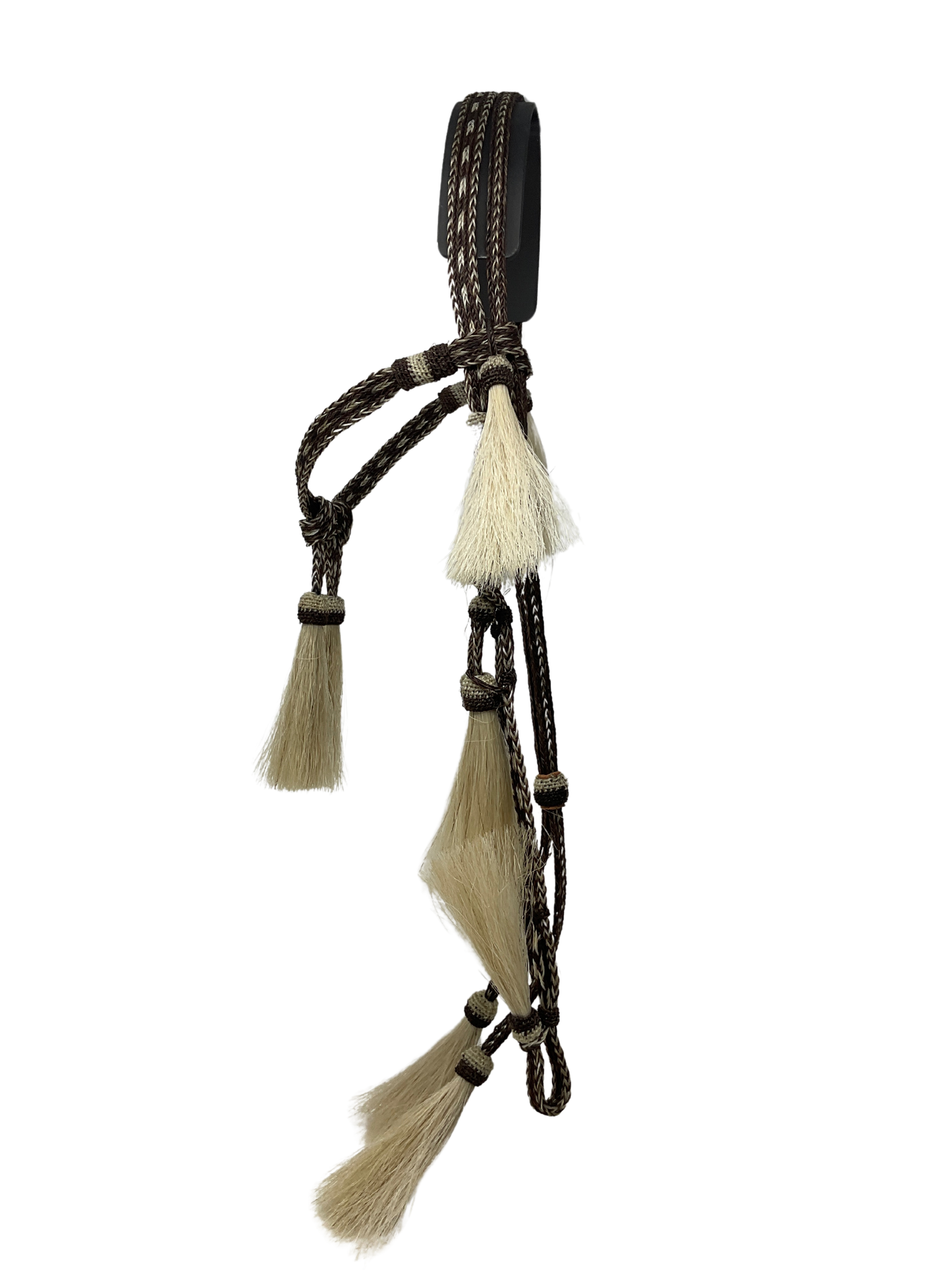 5/8" Flat Braided Horsehair Browband Headstall and Split Reins