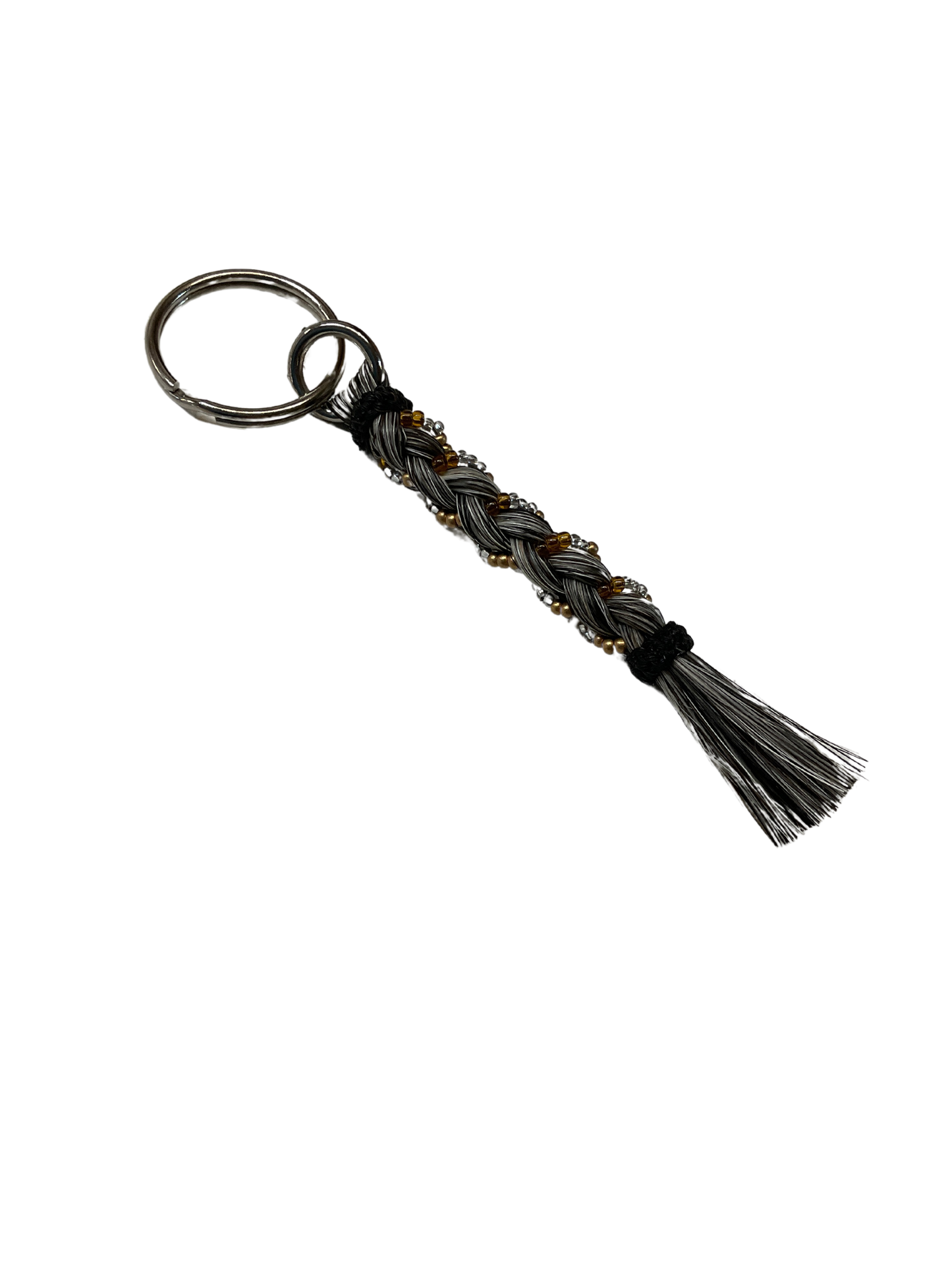 Braided Horse Hair w/Beads Keychain