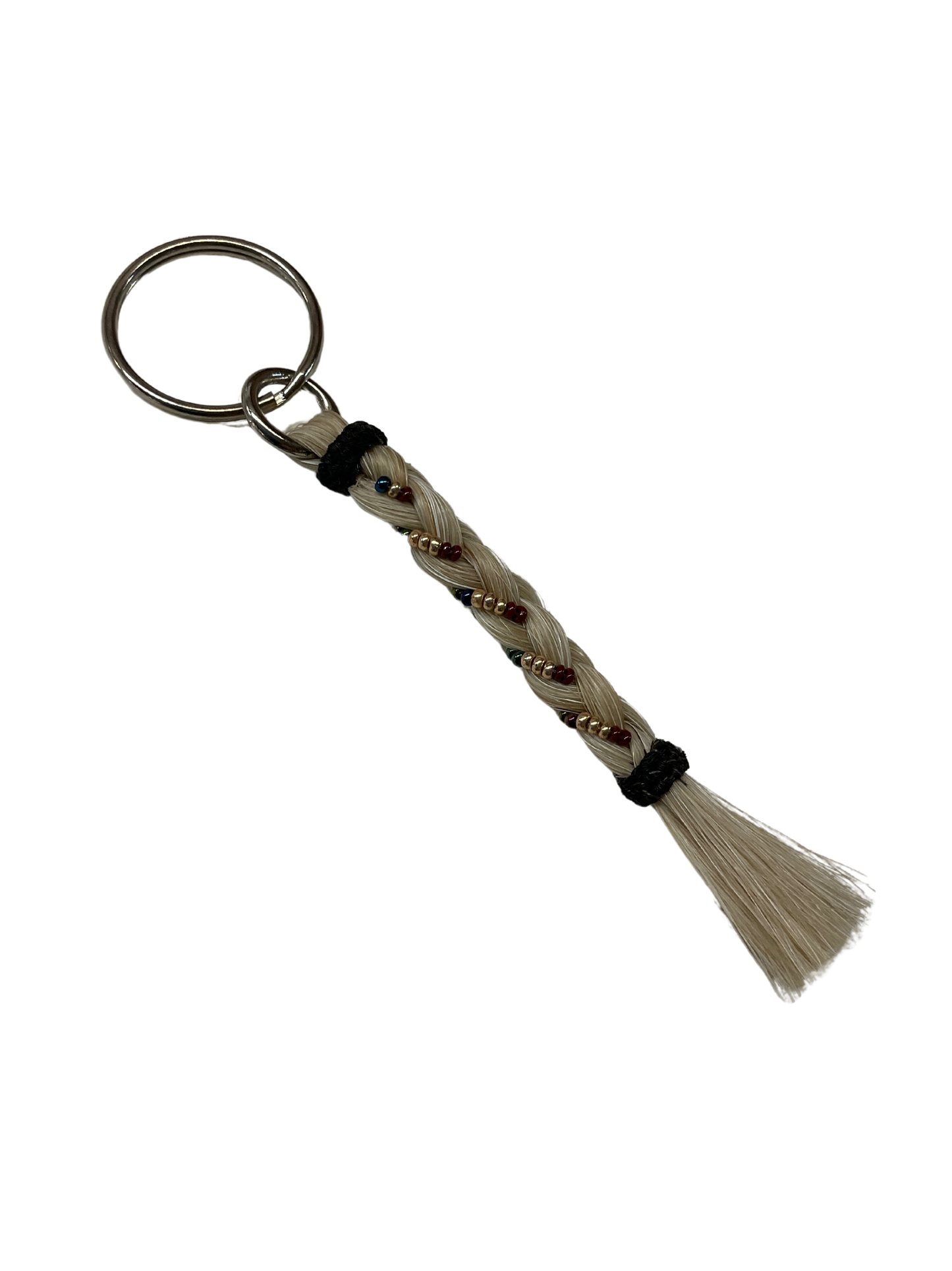 Braided Horse Hair w/Beads Keychain