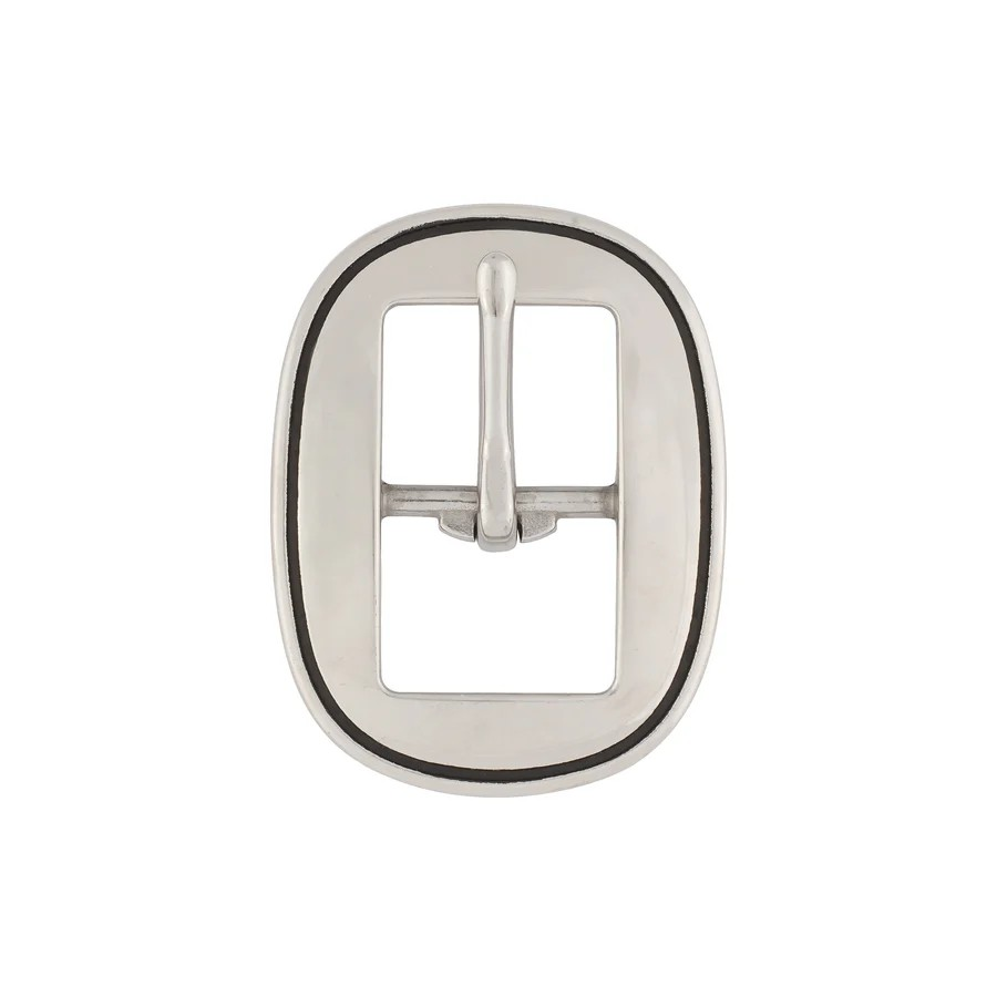 JWP Accented Smoothed and Grooved Oval Buckle