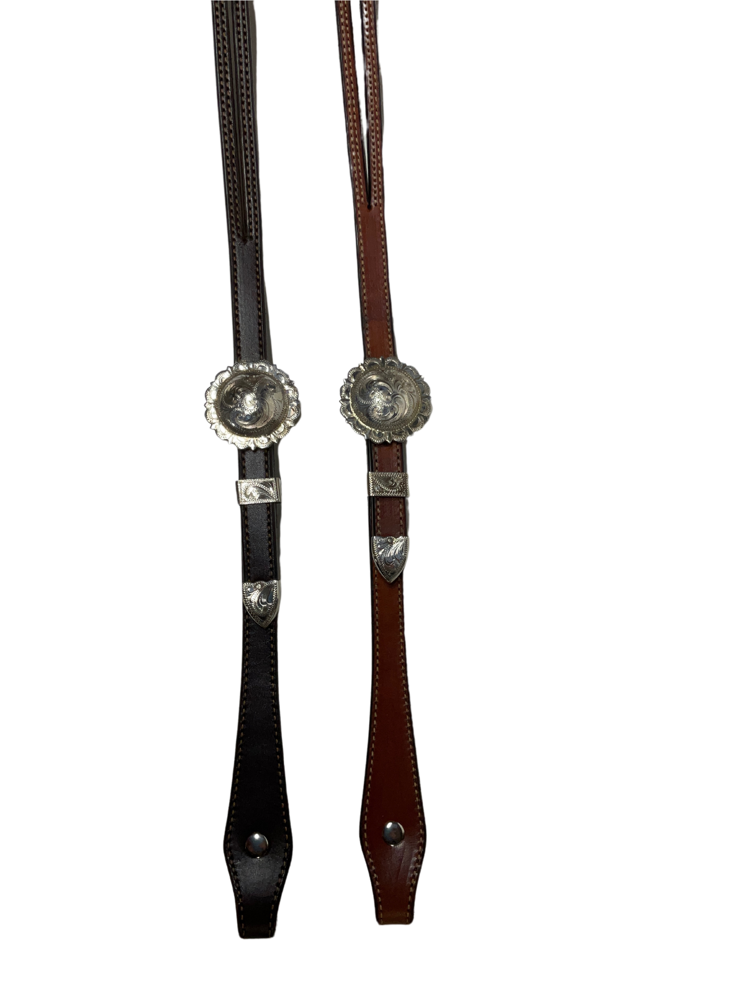 5/8" Split Ear Headstall Hansen Scalloped Round Concho Buckle