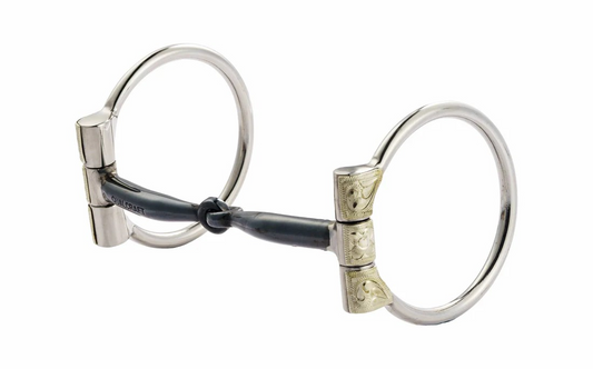 204QC - Stainless D-Ring Snaffle Bit w/Copper Inlay