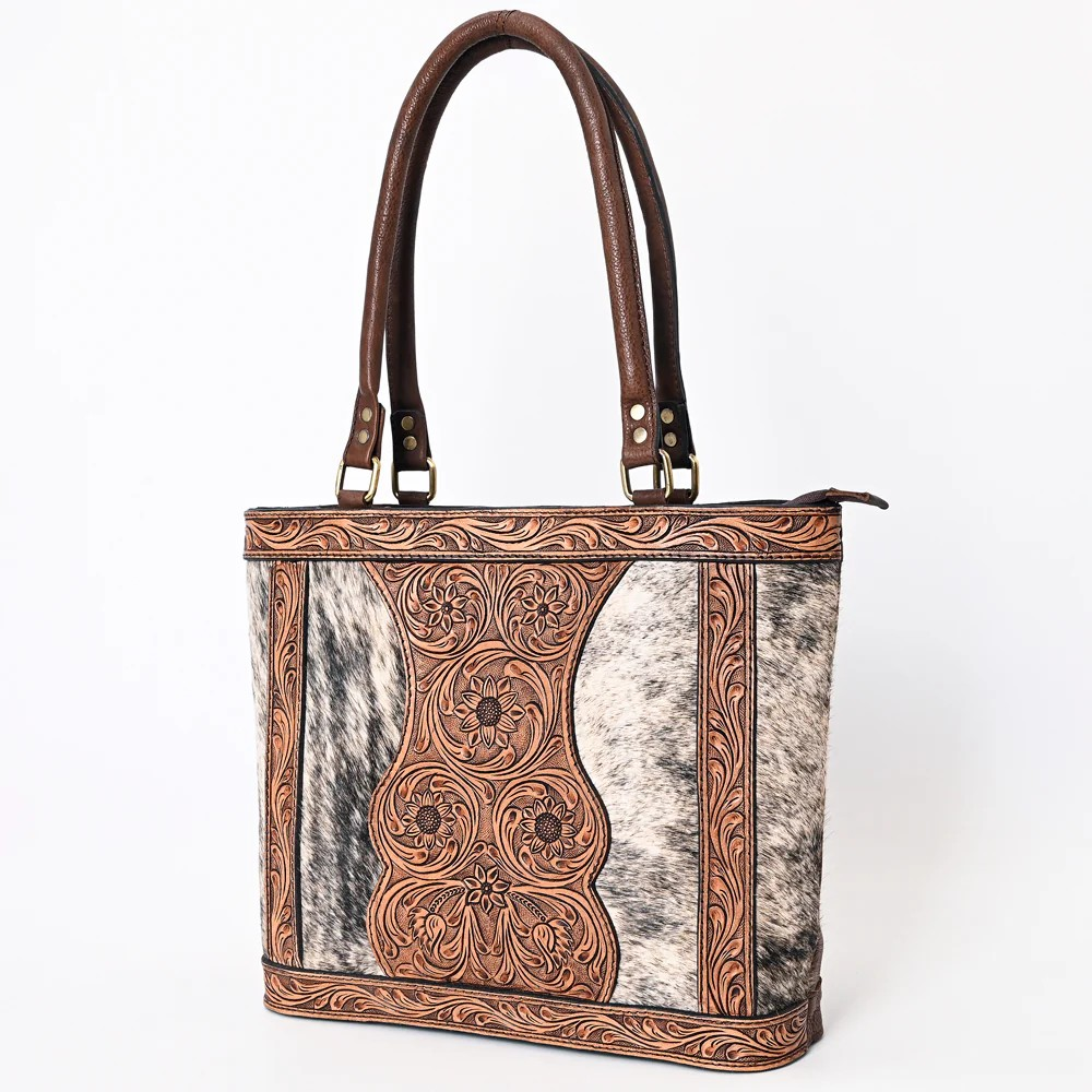 Purse-Cowhide Floral leather