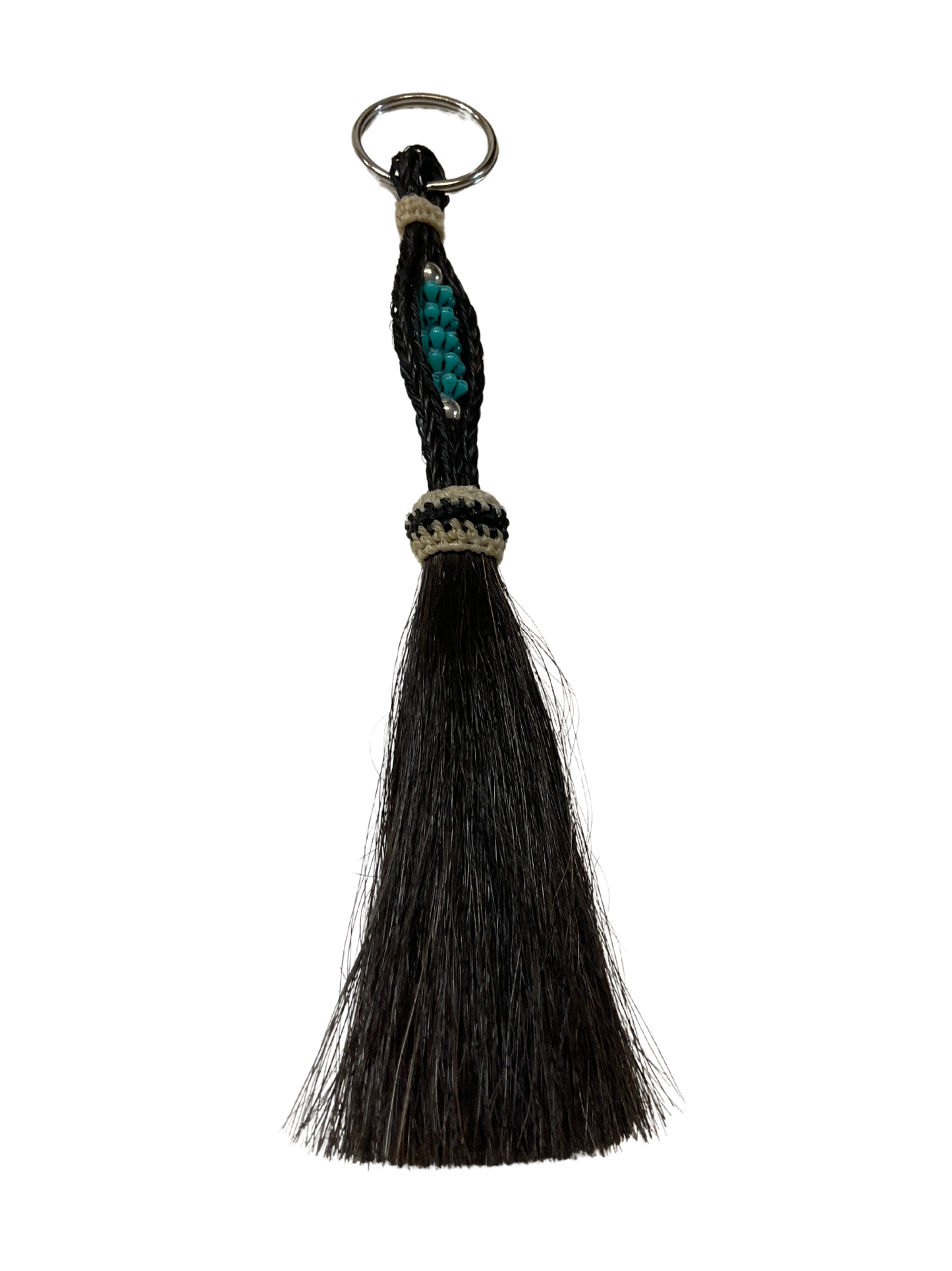 Horsehair Tassel w/Bead Center Keychain