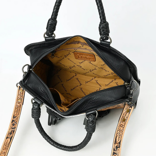 Tooled Leather & Cowhide Purse