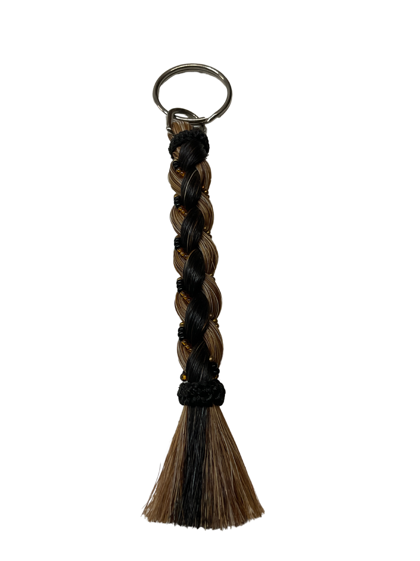 6" Braided Horsehair w/Beads Keychain