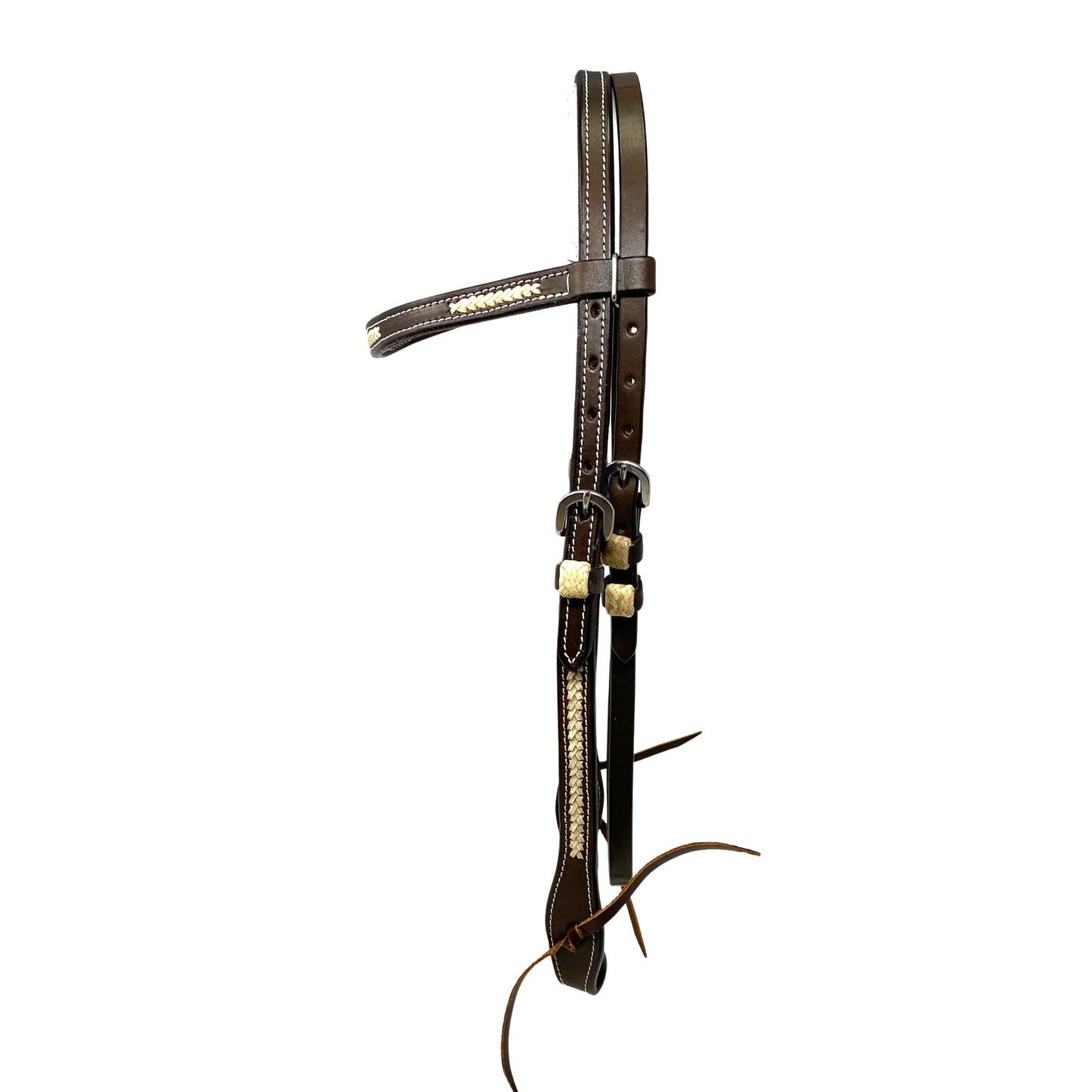 Browband with Laced Rawhide Accents