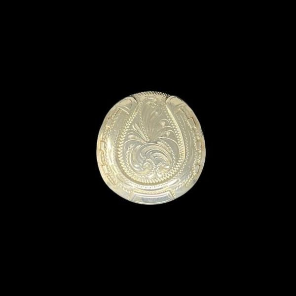 Horseshoe Loopback Concho- Silver Plate