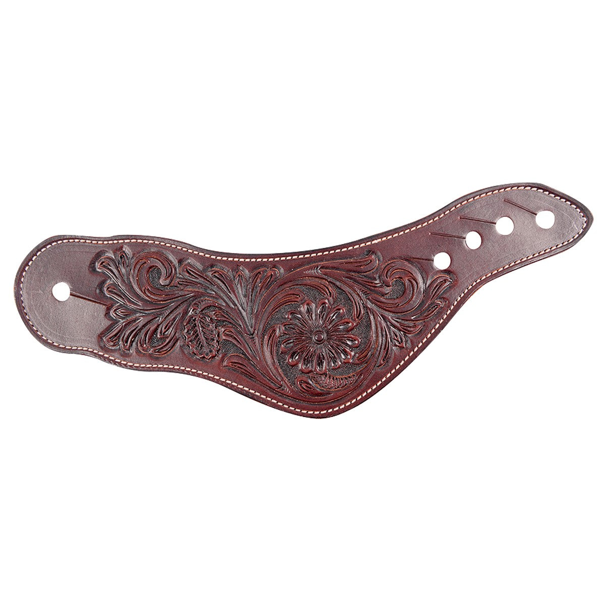 Dove Wing Spur Strap -Chocolate Skirting with Mountain Daisy Tool