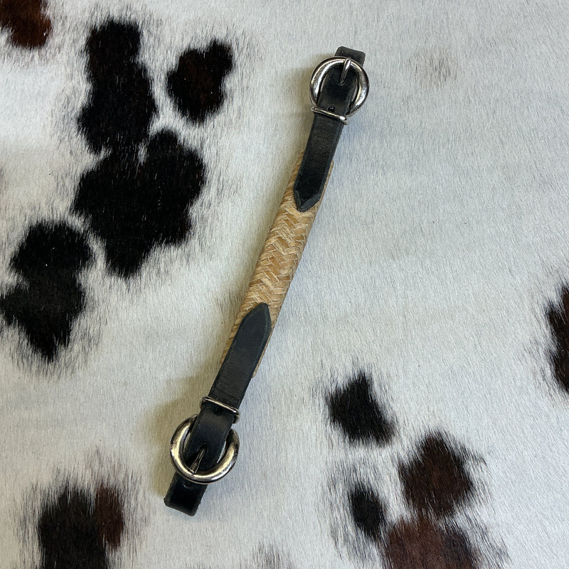 Black Double Buckle Curb w/Rawhide