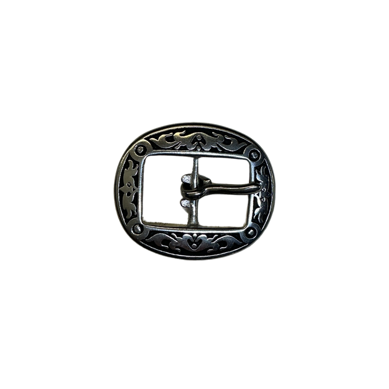 JWP Accented Floral Small Oval Center Bar Buckle