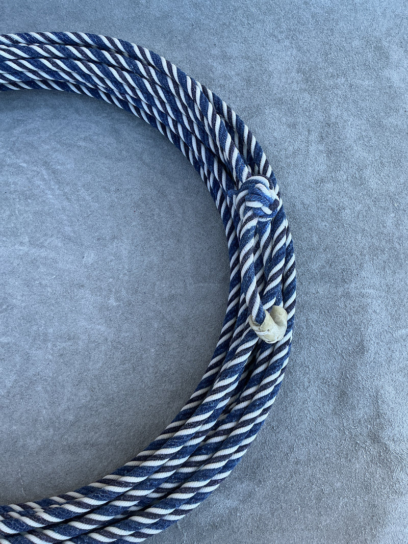 5/16" 60' Waxed Cotton - Blue, Black & White