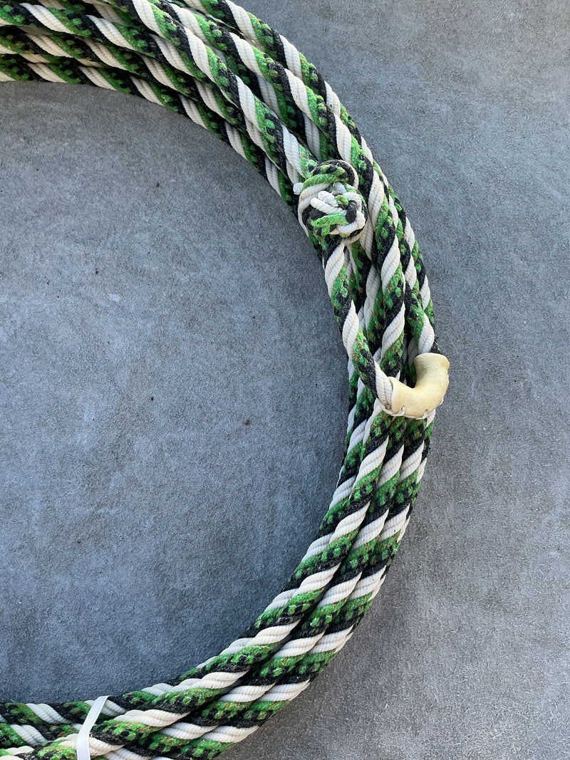 5/16" 60' Waxed Cotton - Green, Blue & White