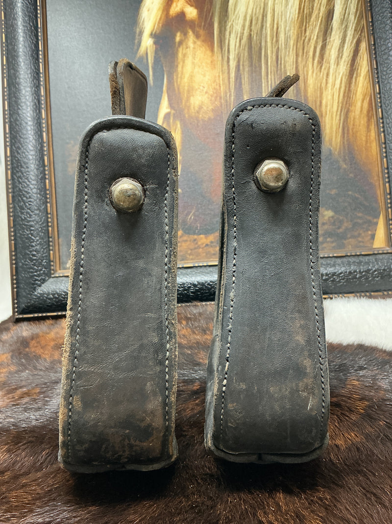 Vintage Floral Carved Stirrups w/Sterling Silver