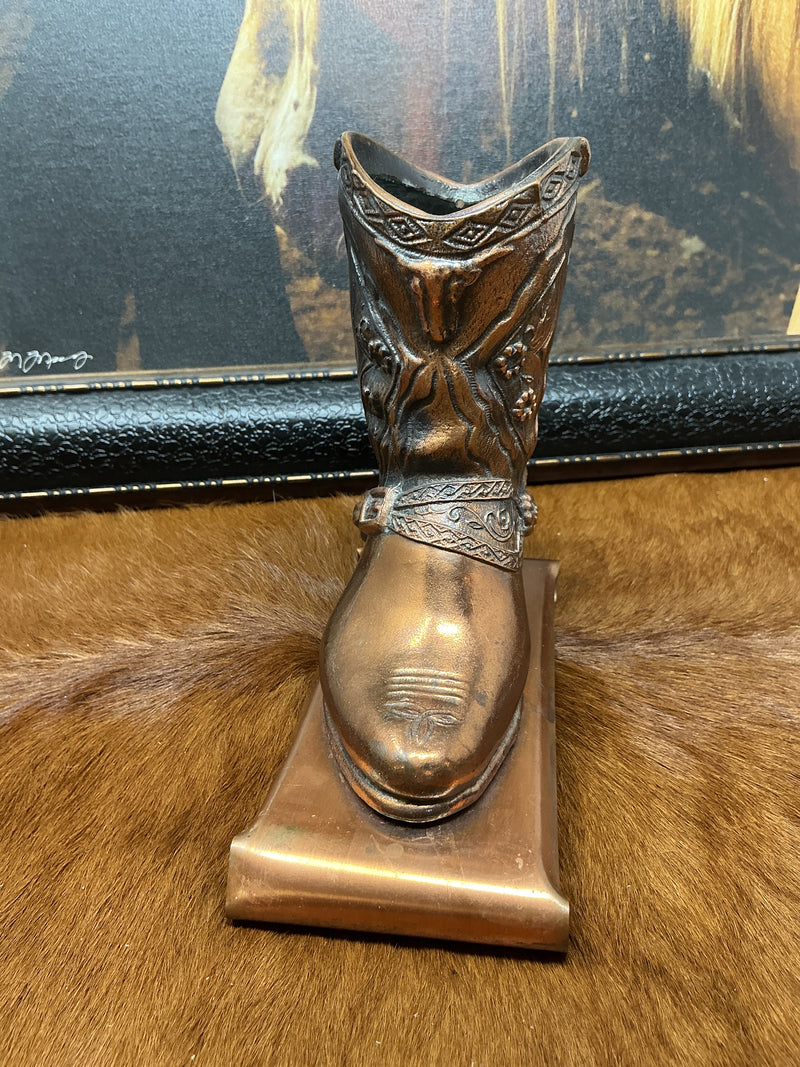 Vintage Copper Cowboy Boot w/Spur