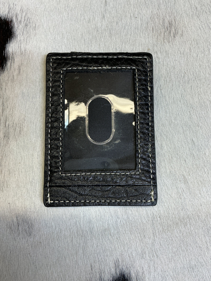 Floral Carved Money Clip Wallet