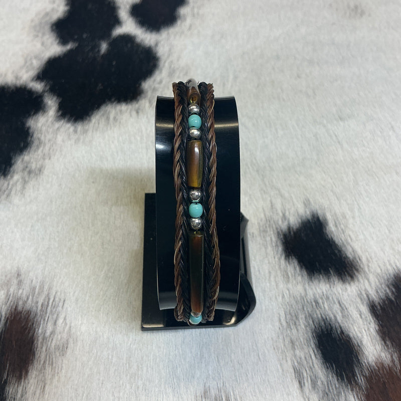 Braided Horsehair Bracelet w/Bone