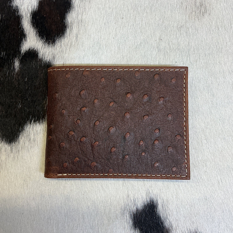 Ostrich Bi-Fold Wallet w/Passcase