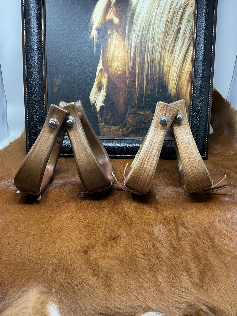 2" Solid Oak Stirrups
